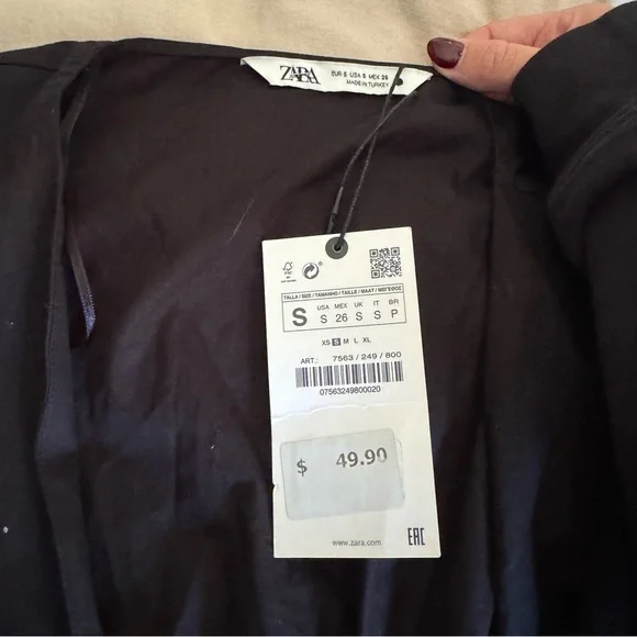 NWT Zara Wrap Top with large Buckle belt - Picture 6 of 10